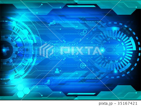 Blue vector digital technology and business 35167421