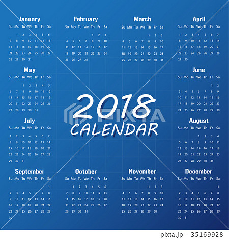 2018 Modern calendar template .Vector/illustration 35169928