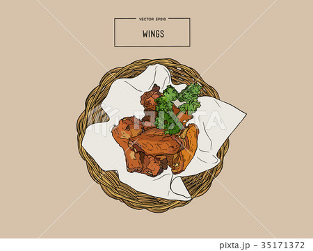 Fast Food Fried Chicken Meat. Vector Illustration Stock Vector -  Illustration of meat, barbecue: 102373652