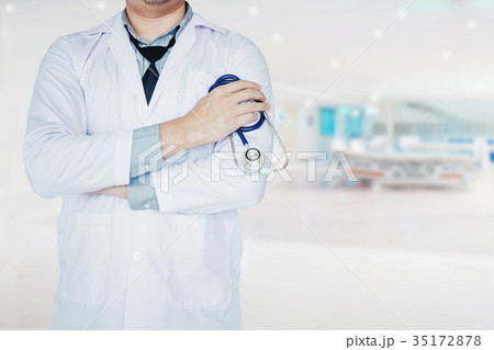 Doctor holding a stethoscope on Hospital  35172878