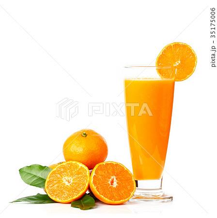 Orange juice isolated on white background. 35175006