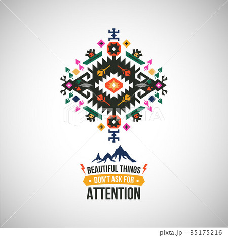 Colorful abstract geometric simbol in tribal style Colorful abstract geometric simbol in tribal style 35175216