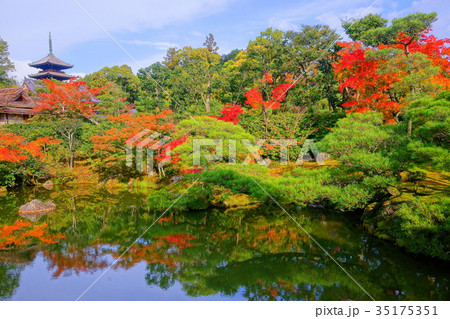 Ninnaji Temple North garden lake in early autumn Ninnaji Temple North garden lake in early autumn 35175351