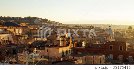 Panorama of Naples city in Italy 35175415