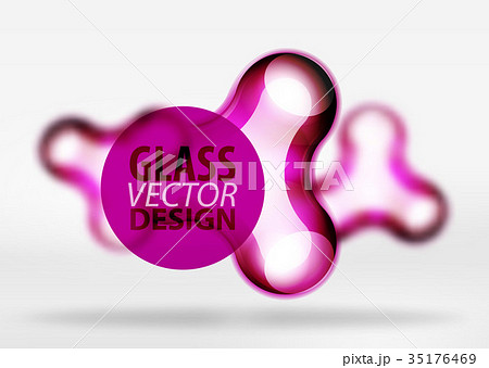 Vector digital 3d space bubble, glass and metallic 35176469