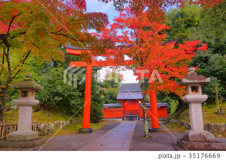 Tenryuji Temple Hachimansha in early autumn 35176669