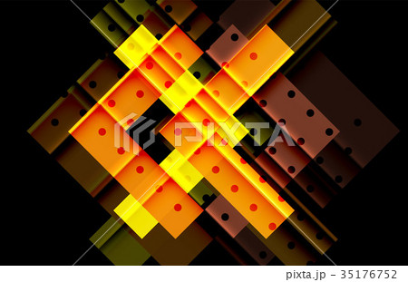 Colorful triangles and arrows on dark background 35176752