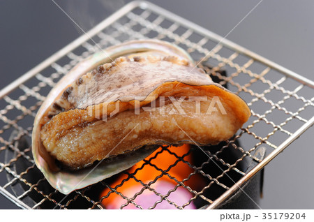 アワビ姿焼き 網焼き アワビ姿焼き 網焼き 35179204
