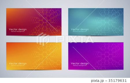 Abstract banner design with hexagonal background 35179631