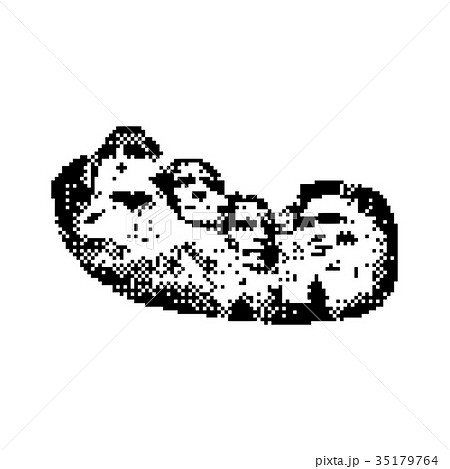 Mount Rushmore black 8 bit minimalistic pixel art  35179764
