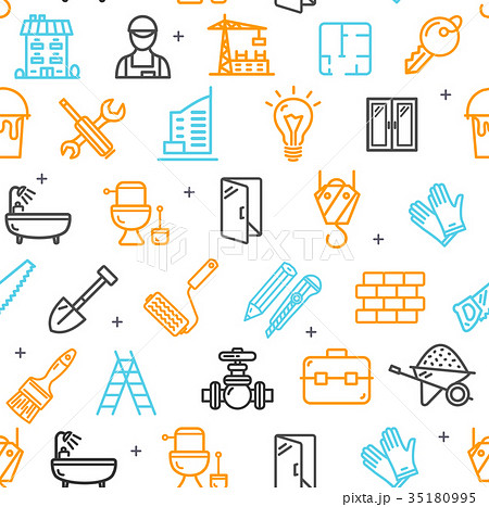 Building Construction Elements and Tools Pattern 35180995