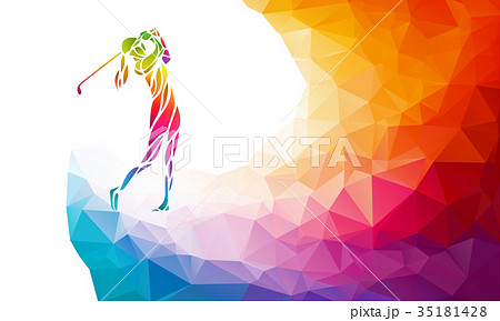 Silhouette of woman golf player. Vector eps10 35181428