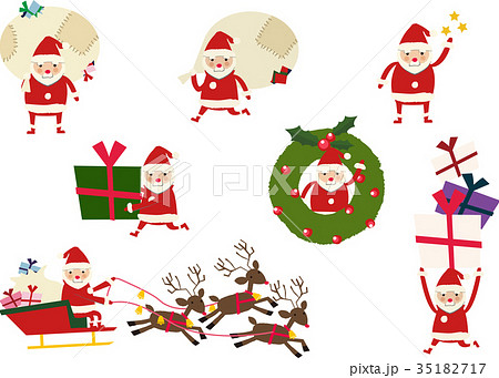 クリスマス サンタクロースのクリップアートのイラスト素材 35182717 Pixta