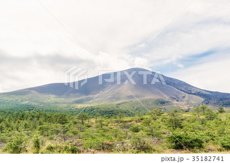 白い噴煙をあげる浅間山 白い噴煙をあげる浅間山 35182741