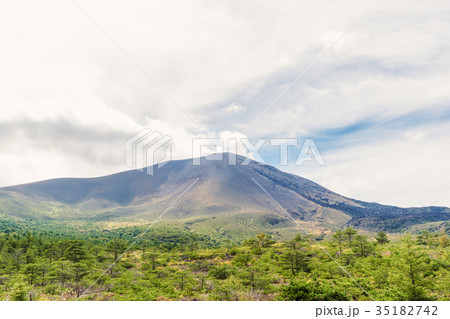 白い噴煙をあげる浅間山 白い噴煙をあげる浅間山 35182742