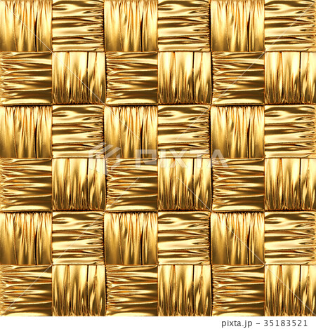 Golden texture of square rattan. 35183521