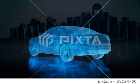 X-ray concept car with city background.3D render 35184700