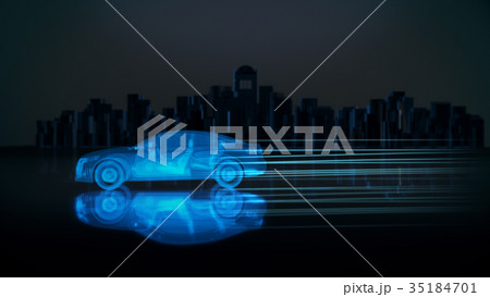 X-ray concept car with city background.3D render 35184701