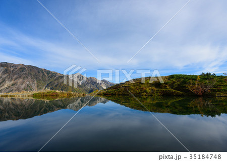 長野　北アルプス　白馬三山と八方池　秋 35184748