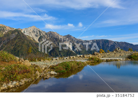 長野　北アルプス　白馬三山と八方池　秋 35184752