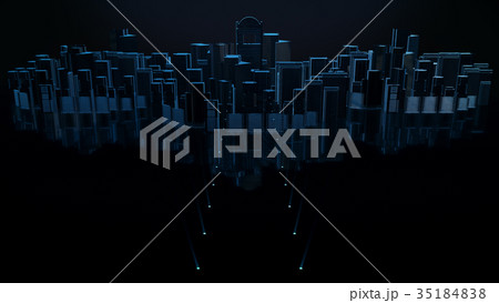Abstract city for background,dark city,night city. 35184838