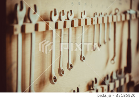on wall in carpentry workshop victpria wrenches on wall in carpentry workshop victpria wrenches 35185920