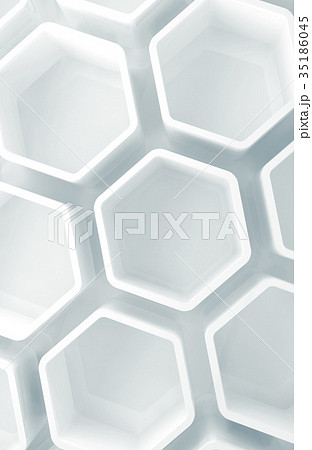 White honeycomb pattern on the wall, 3d 35186045