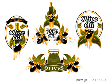 Vector icon of olives for organic olive oil Vector icon of olives for organic olive oil 35186393