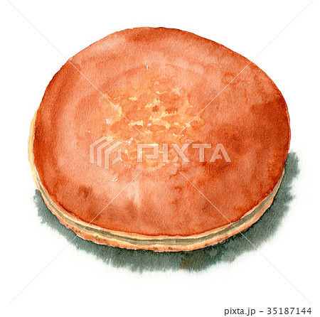 水彩で描いたどら焼き１個 35187144