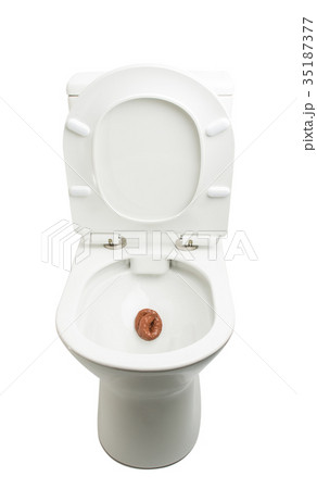 White toilet bowl isolated 35187377