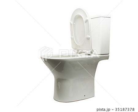 White toilet bowl isolated White toilet bowl isolated 35187378