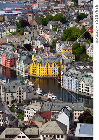 Aksla at the city of Alesund , Norway 35187636