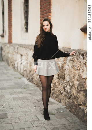 Fashion woman portrait of young pretty trendy girl 35188598