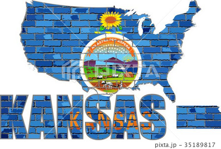 Kansas on a brick wall 35189817