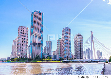 隅田川ウォータフロント 隅田川テラス の写真素材