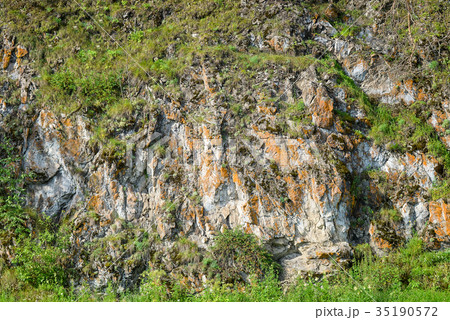 The rocks formation background texture covered 35190572