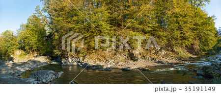 mountain river in the autumn forest 35191149