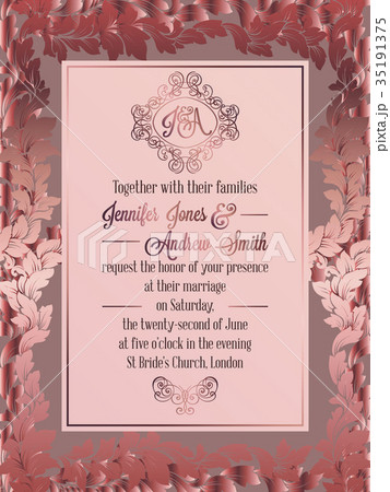 Vintage baroque style wedding invitation card Vintage baroque style wedding invitation card 35191375
