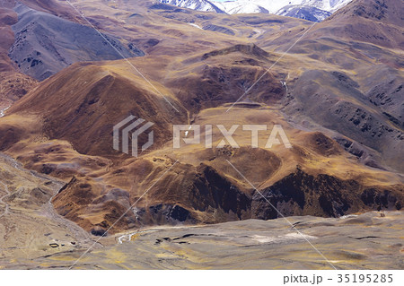 multi-colored mountains landscape 35195285