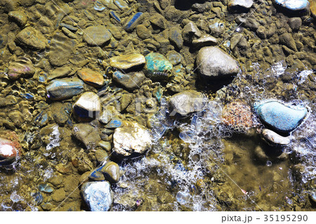 texture of water on stones in a crooked stream texture of water on stones in a crooked stream 35195290
