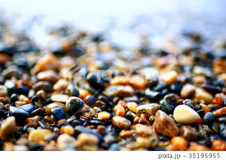 Pebble texture on the river bank Pebble texture on the river bank 35195955