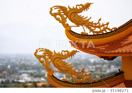 The decoration of the temple in Asia 35196271