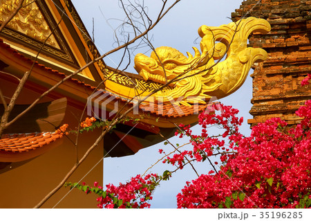 The decoration of the temple in Asia 35196285