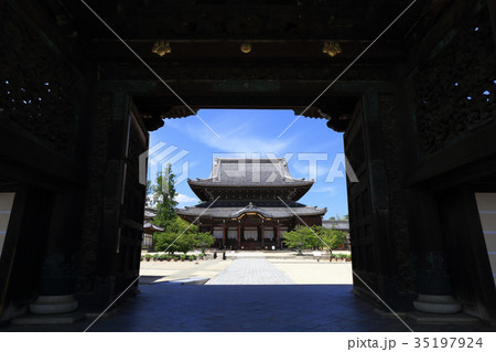 国宝・高田本山専修寺・唐門より国宝如来堂を望む 35197924