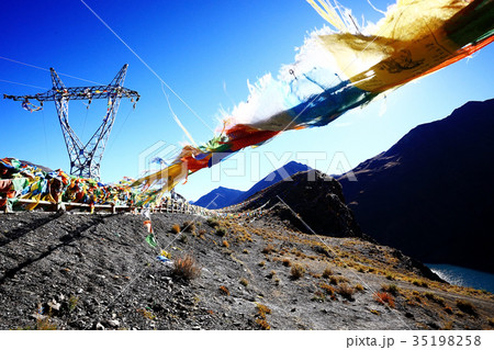 Tibetan Buddhist flags of the Himalayas Tibetan Buddhist flags of the Himalayas 35198258