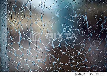 cracks on glass texture broken glass transparent 35198392