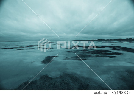 frozen lake in winter background 35198835