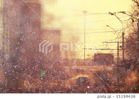 city street cars traffic cityscape 35199436