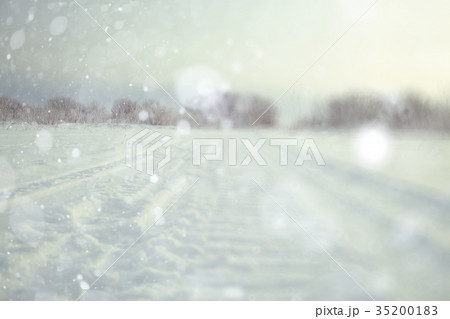 Winter background blurred snow field landscape Winter background blurred snow field landscape 35200183
