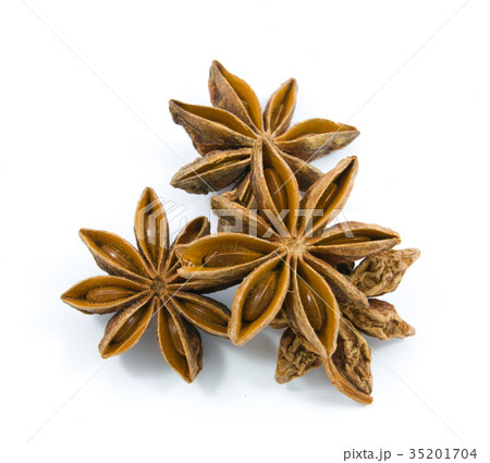 star anise seed on white background star anise seed on white background 35201704